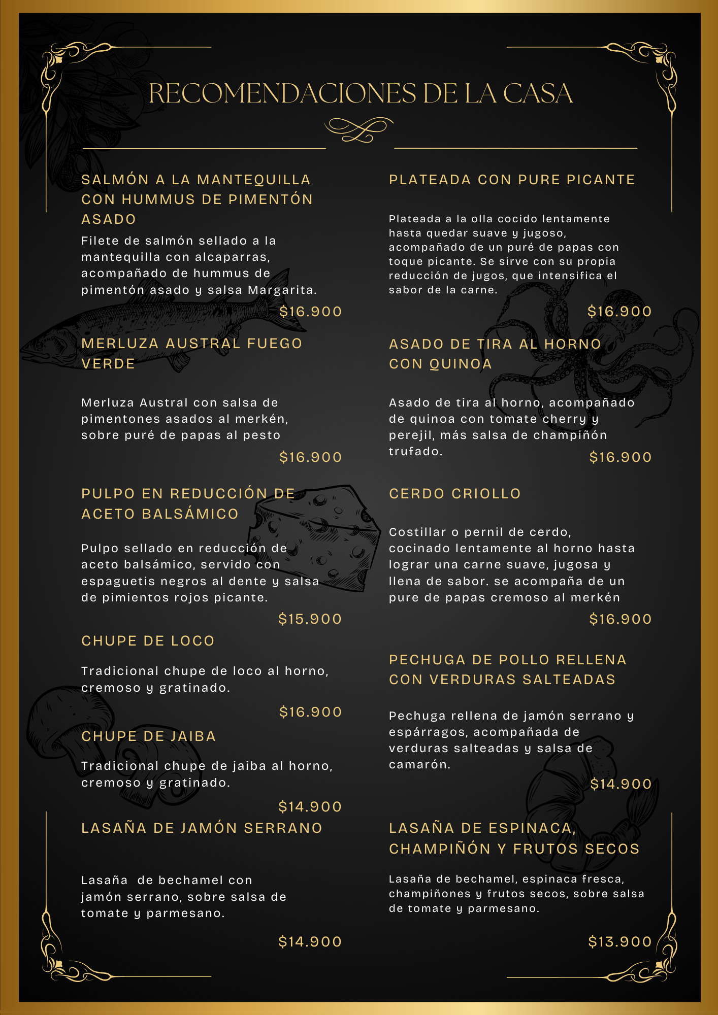 Carta menú página 4